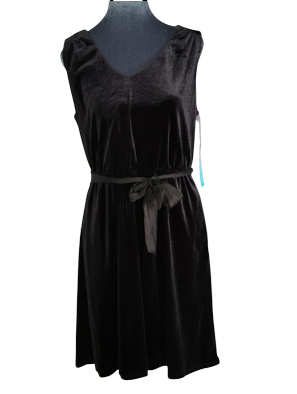 Draper James RSVP Sleeveless Knot Waist Velvet Dress with Pockets Size Medium